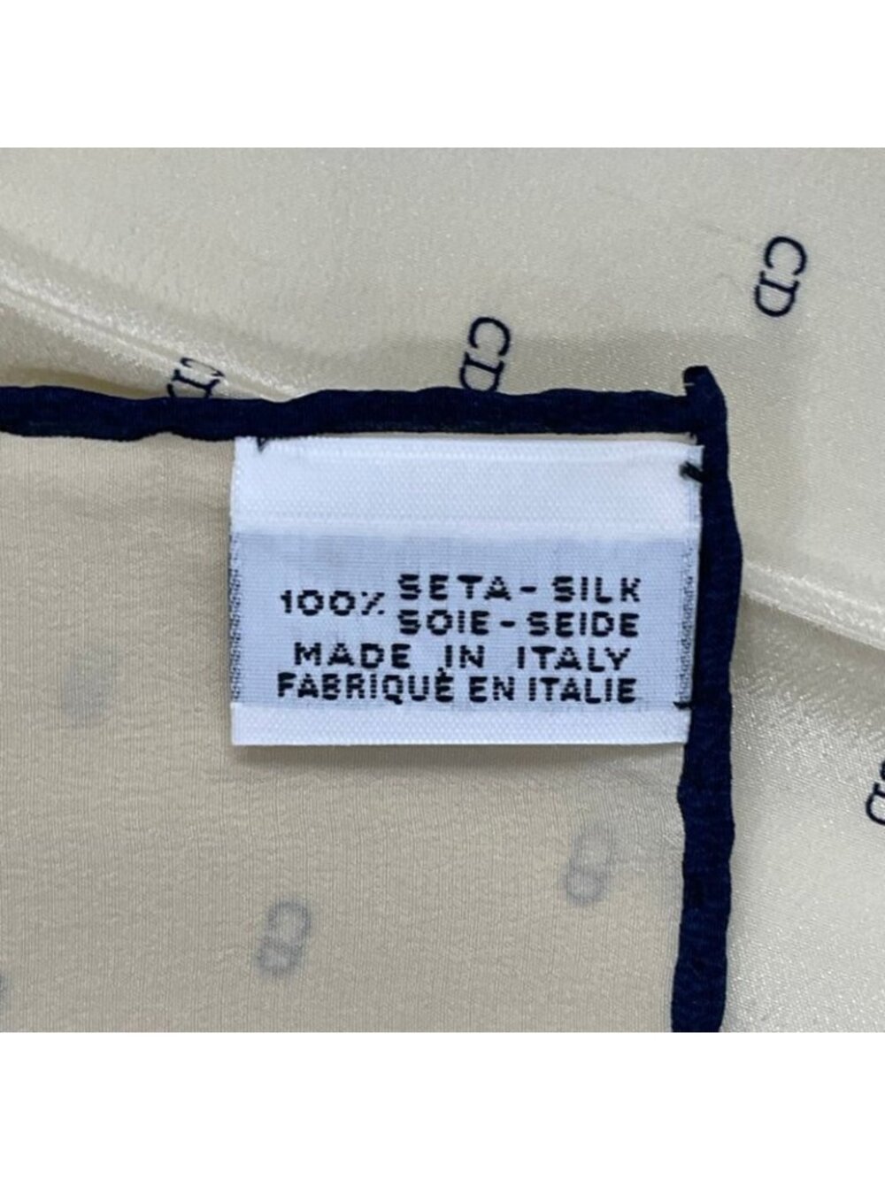 Dior Scarf Silk CD Logo All Over Pattern Beige - Picture 9 of 9